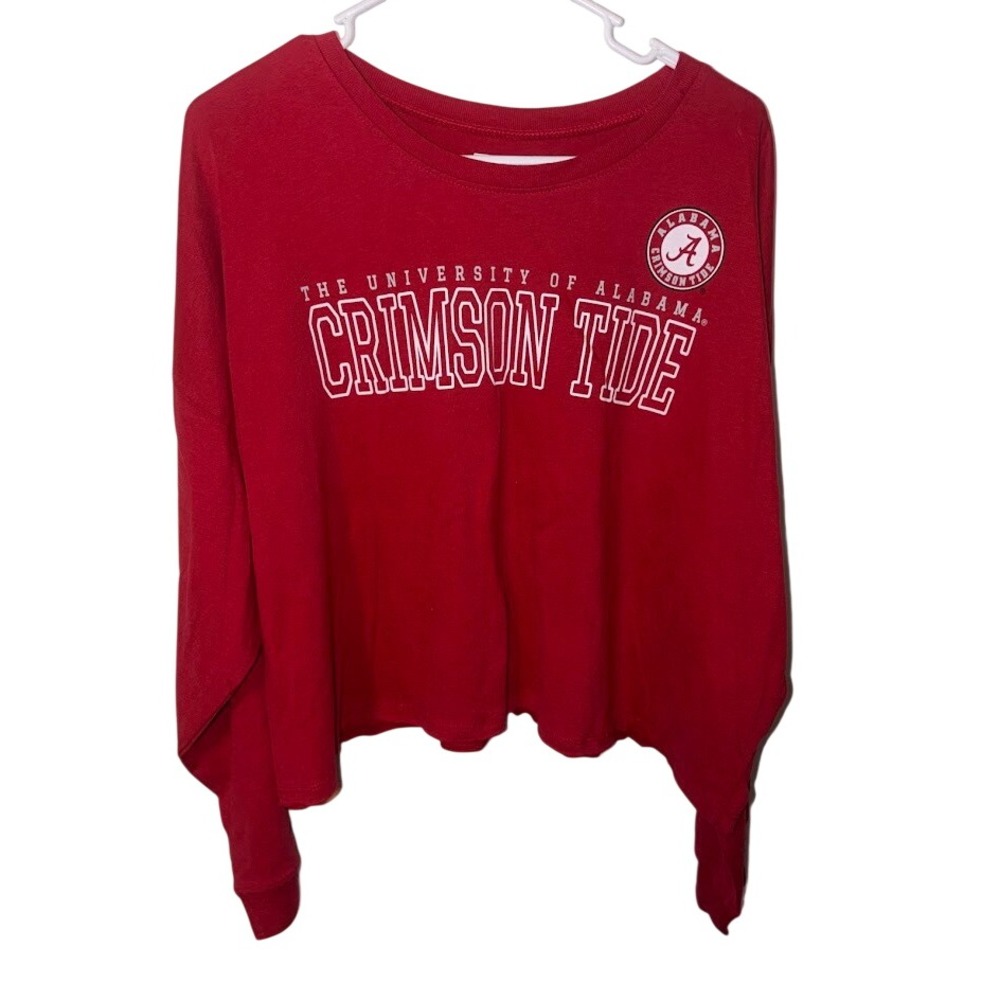 Cropped Russell Alabama Crimson Tide Cropped Long Sleeve Red Womens 2XL Tee